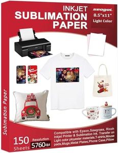 Sublimation Paper 150 Sheets 8.5 x 11 Inches 125gsm, for Any Inkjet Printer with Sublimation Ink Epson, Sawgrass, Heat Transfer Sublimation for Mugs T-shirts Light Fabric