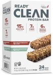 Ready Nutrition CLEAN Bar, 15g Protein for Lean Muscle Mass, 7g Fiber for Satiety, Great for Muscle Building, Muscle Recovery and Weight Loss - Variety Pack (Pack of 24)
