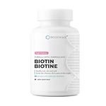 BIOGENIQUE High Potency Biotin Supplement - Vegan Vitamin B7 formula with Creatine and Coconut oil - Healthier Skin, nails & Hair and Keratin Support - Non-GMO & Gluten Free - 2500 mcg