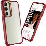 Ghostek Covert Galaxy S24 Plus Clear Phone Case with Military Grade Shockproof Protection, Non-Slip Grip, Protective Silicone Cover Designed for 2024 Samsung Galaxy S24+ (6.7") (Red)