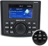 Rockville RGHR45 4 Zone Marine Gauge Hole Receiver Bluetooth/Radio/Wired Remote