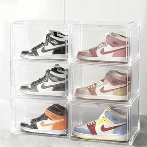 6-Pack Clear Shoe Boxes with Magnetic Closure – Stackable Shoe Storage Organizer, Transparent Plastic Shoe Containers for Sneakers, Handbags, Collectibles – Durable & Dust-Proof Shoe Display Case