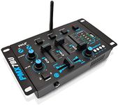 Pyle Wireless DJ Audio Mixer - 3 Channel Bluetooth Compatible DJ Controller Sound Mixer, Mic-Talkover, USB Reader, Dual RCA Phono/Line In, Microphone Input, Headphone Jack, Black