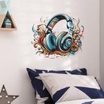 Pumkins Music Headphone Wall Decal for Bedroom Living Room Dorm Decor - Artistic Headphone Theme