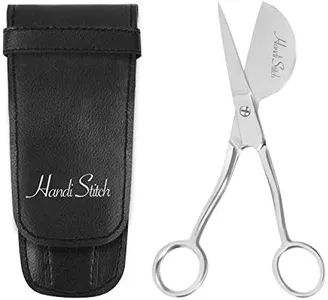 Handi Stitch Duckbill Appliqué Scissors with Case - 6 inch/15cm Overall Length - Scissor for Appliquéing & Embroidery - Paddle Shaped for Arts & Crafts, Fabric & Embroidery - Small Cutting Scissors