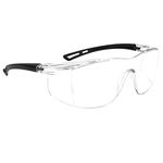 Maxjuli Goggles Lab Safety Glasses,Over The Glasses Design and UV Protection Work Goggles ANSI Z87,Idea for Shooting Construction Work Protective Eyewear (Clear Lens)