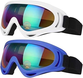 SHYL~JIER Lot de 2 lunettes de ski et de snowboard avec protection UV, coupe-vent, anti-reflets pour homme, femme, jeune, enfant