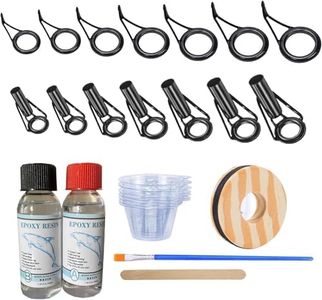 Fishing Rod Repair Kit,Fishing Rod Tips Guides Replacement Kit Rod Eyelet Stainless Steel Ceramic Ring Repair Kit