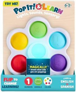 Chuckle & Roar - Pop It! and Learn - Educational and Electronic Popping Toy - Learn Numbers & Letters in Spanish or English - Great for Ages 6 Months to 2 Years