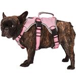 Paworld No Escape Dog Harness, Escape Proof Harness, Fully Reflective Harness with Padded Handle, Breathable,Durable, Adjustable Vest for Medium Dogs Walking, Training, and Running Gear (Pink, S)