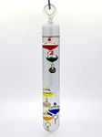 Glassic Gifts Hanging Galileo Thermometer Glass Ornament
