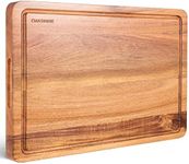 OAKSWARE Cutting Boards, 24 x 18 Inch Extra Extra Large Acacia Wooden Cutting Board for Kitchen, Edge Grain Wood Chopping Board with Juice Groove and Handles, Pre-Oiled Carving Tray for Meat & Cheese