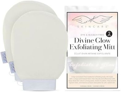 Seraphic Skincare Divine Glow Exfoliating Mitt (2pcs) – 100%, Dye-Free, Bleach-Free Vegan Viscose Korean Exfoliating Glove – Body Exfoliator for Self-Tan Removal & Keratosis Pilaris