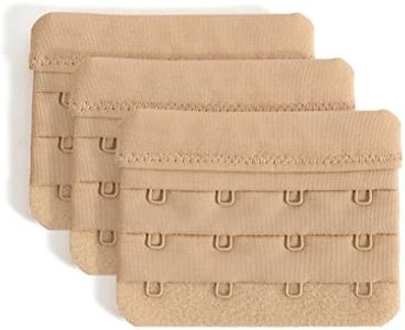 YARBAR Bra Extender 4 Hook Bra Band Extension Soft Comfortable (4 Hook Beige,3/4inch Spacing)