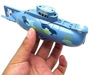 eMart Mini RC Electric Toy Remote Control Boat Submarine Ship Waterproof Diving in Water Gift for Kids - (Blue)