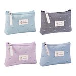 Fyfjur Small Make Up Bag, 4 Pcs Canvas Travel Makeup Bag, Multi-Functional Makeup Bag Small, Small Toiletry Bag for Women Girls Vacation Travel