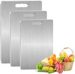 Stainless Steel Cutting Board, Food Grade Cutting Board for Kitchen, 3 Pieces Stainless Boards