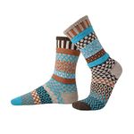 Solmate Socks - Mismatched Wool Socks for Women or Men - Brown - Medium (Womens 8-10; Men's 7-9)