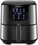 Devanti Air Fryer, 7L 1700W Stainless Steel Airfryer Electric Cooker Deep Fryers 8 Preset Cooking Functions Baking Kitchen Oven Household Small Kitchens Appliances, Auto Shut-off Black