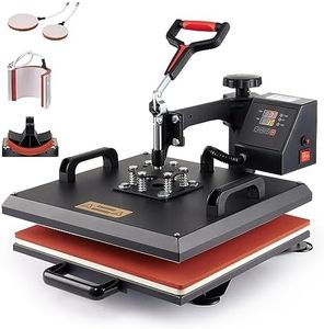 CREWORKS 5 in 1 38X38CM Heat Press Dual Digital Control 360 Degree Swivel Heat Press Machine Multipurpose Combo Kit Sublimation Heat Press Machine for T Shirts, Mug, Hat, Plate, Cap (38x38cm 5in1)