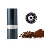 1Zpresso Q Air Manual Coffee Grinder-Black, Mini Slim Travel Sized Fits in The Plunger, Stainless Steel Conical Burr, Numerical Adjustable Setting for Pour Over French Press Cold Brew
