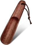 ZOMAKE Wooden Shoe Horn - 6.3 Inch Short Shoehorn， Travel Shoe Horns with Leather Strap for Seniors Kids Women Men