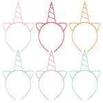 Lurrose 12pcs Unicorn Headbands Plastic Unicorn Horn Hair Hoop Unicone Hair Accessories for Halloween Christmas Birthday Cosplay Party (Assorted Color )