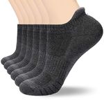 coskefy Sports Socks Cotton Trainer Socks for Men Women Cushioned Ankle Running Socks Athletic Walking Socks (6 Pairs), Dark Grey (M03), UK 9-12/ EU 43-46