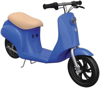 Razor Electric Retro Scooter for Ages 8+, 170 lb Max Weight, Blue, w/ 250W Motor, 12.5” Tires & 24V Battery, Up to 15 MPH, Pocket Mod – Lightweight Ride On Motorcycle Bike for Young and Teen Riders