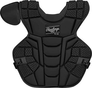 Rawlings Mach Adult NOCSAE Baseball Catcher's Chest Protector, Black/Black