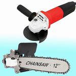 MLD Heavy Duty Corded Electric Small Angle Grinder machine With 12 inchs Chainsaw Bracket Adapter set attachment converter Combo kit AG12SW4 (4 Inch, 850W, 220V 50Hz, Color-Multi)