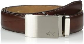 Greg Norman Men's Standard Optimum Comfort Fit Adjustable Ratchet Belt, Brown, One Size