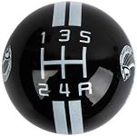 RICKYZHU for Mustang Shelby Cobra GT 500 5 Speed White/Black/Red Manual Gear Shift Knob Shift Knob (Black)