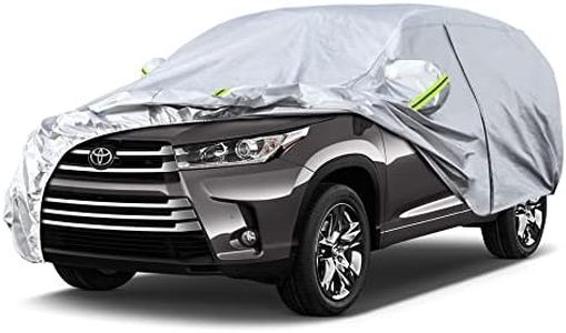 Koukou SUV Car Cover Custom Fit Toyota Highlander from 2007 to 2025,Waterproof Car Cover All Weather for Automobiles Outdoor Indoor with Zipper Door, Sun Rain Dust Snow Protection.