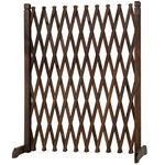 MyGift Brown Solid Wood Expandable Plant Trellis for Climbing Plants, Decorative Outdoor Lattice Design Screen Garden Fence