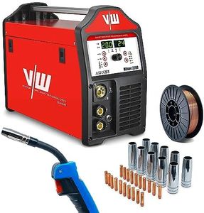 Fülldraht Schweißgerät 200A, MIG MAG Schweissgerät, Inverter Schutzgasschweißgerät SET 36-teilig mit Schweißhelm&Fülldraht, für Profi&Anfänger, 2&4 Takt, Milano2300, VECTOR WELDING