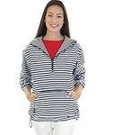 Charles River Apparel Women's Chatham Anorak, Navy/White Stripe, Large