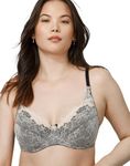 Wonderbra Womens Chantilly Lace Underwire Bras, Black / Ivory, 34DD US