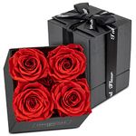 Immortal Fleur Preserved Roses In A Box, Preserved Flowers, Forever Roses Box, Mom Birthday Gifts, Flowers for Delivery Prime Birthday, Valentines Day Flowers for Wife, Red 4