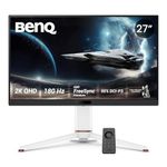 BenQ MOBIUZ EX271Q 27” (68.58 cm) 2K QHD 180Hz Gaming Monitor, 1ms GtG, AMD FreesSync Premium, DP 1.4, HDMI 2.0, 65W USB-C, 95% P3, Height Adjust, KVM, AI Color Adjustment, Remote Controller (White)