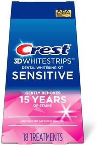 Crest 3D Whitestrips Sensitive At-home Teeth Whitening Kit, 18 Treatments, Gently Removes 15 Years of Stains