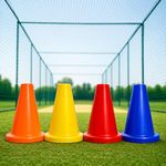 GudyB 4 Inch Rubber Cricket Batting Cone Tee for Cricket practices | Unisex Adult Cricket Batting tee (Assorted Colour) (6)