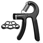 Hand grips strengthener exercises finger strength and wrist strength. The grip strength can be adjusted from 5kg-60kg., 1Pack black