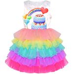 Sunny Fashion Girls Dress Birthday Princess Ruffle Dress Cake Love Heart Gift Size 6 Years