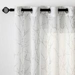 MIULEE Print Grey White Sheer Curta