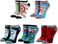 Super Mario Bros Mario & Luigi Mixed Icons Women's 5-Pack Ankle Socks