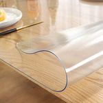 LovePads 2mm Thick 40 x 40 Inches Frosted Table Cover Protector, Table Protector for Dining Room Table, Dining Table Cover, Plastic Tablecloth Protector, Table Pad for Kitchen Wood Grain