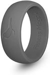 Fitness Magpie - Silicone Wedding Ring for Men - Rubber Wedding Engagement Band - Fitness & Workplace Safety Ring - Athletic Ring for Active Men - Work, Sports, Mechanics, Workout Ring – Grey (10)