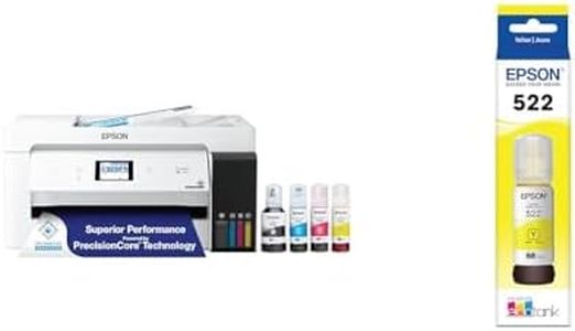 Epson EcoTank ET-15000 Wireless Color All-in-One Supertank Printer with Scanner & 522 EcoTank Ink Ultra-high Capacity Bottle Yellow