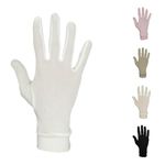 Pure Silk Glove Liners | Soft & Comfortable | Inner Thermal Gloves | Natural Wear | Unisex | Wash Bag Included (Off-White, Small)